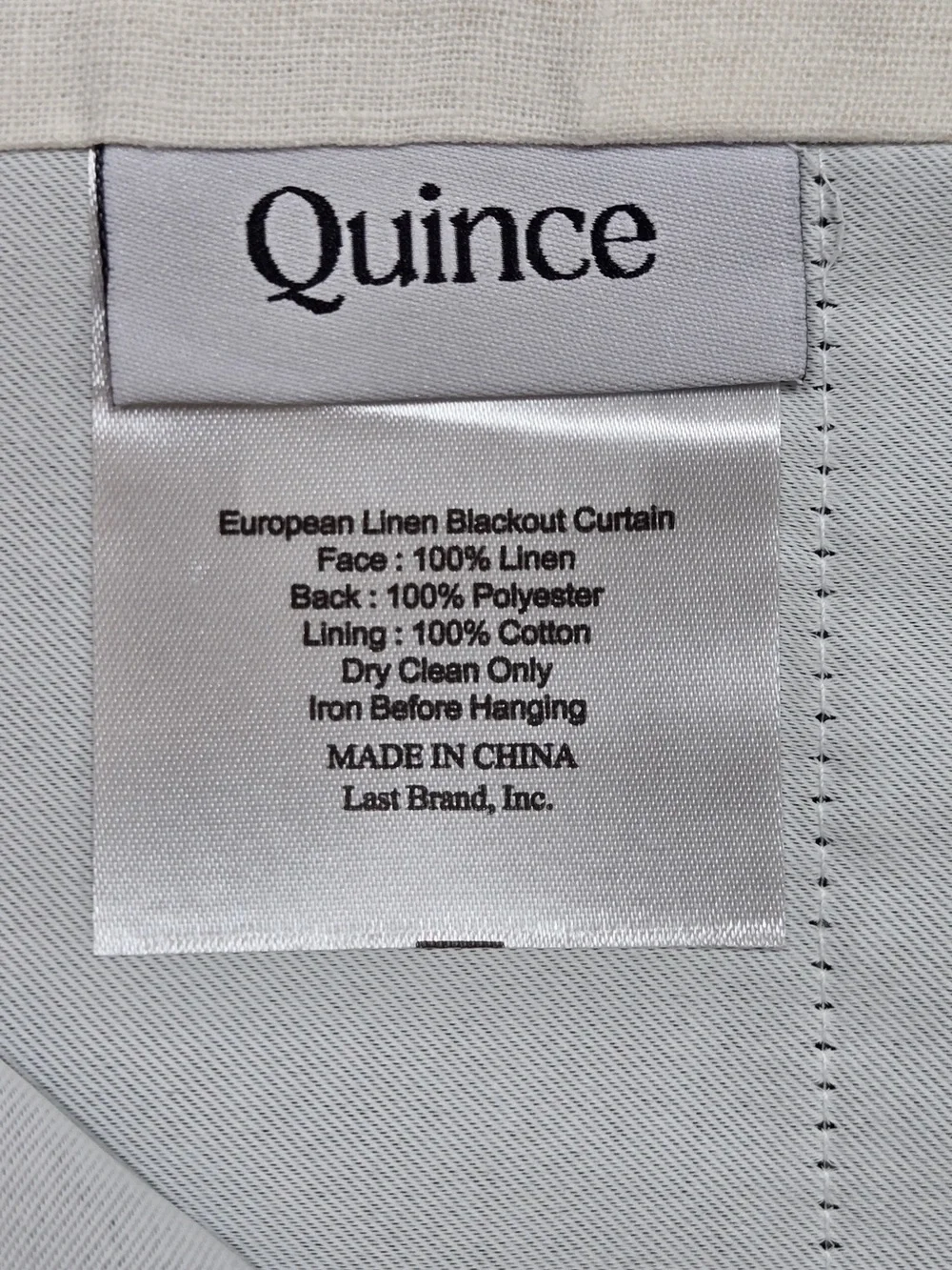 NWT QUINCE Set Of 2 48x96 European Linen True Blackout Curtains Cream 9384